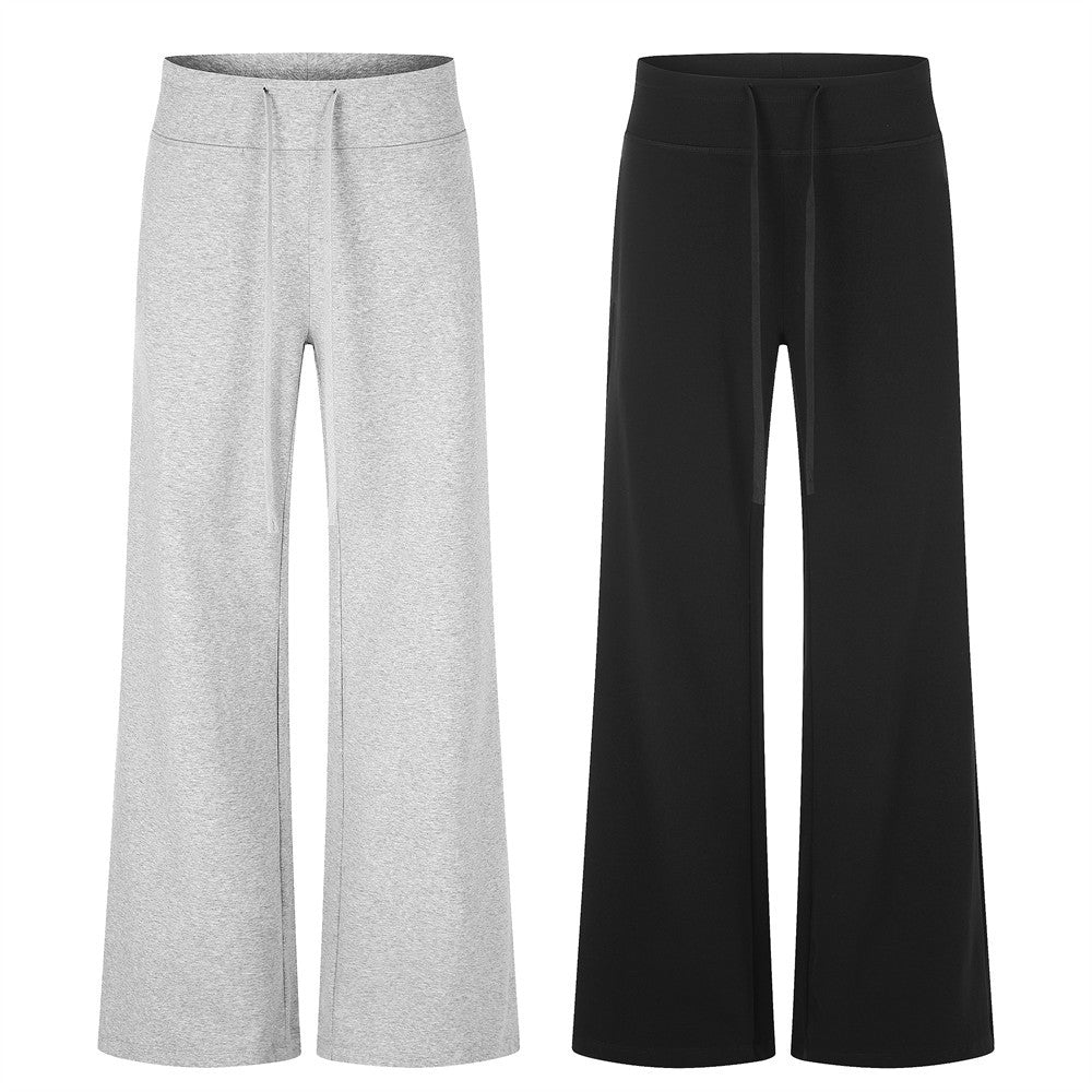 Pantalon de survêtement homme à jambes larges – Jogging évasé coupe décontractée avec taille à cordon