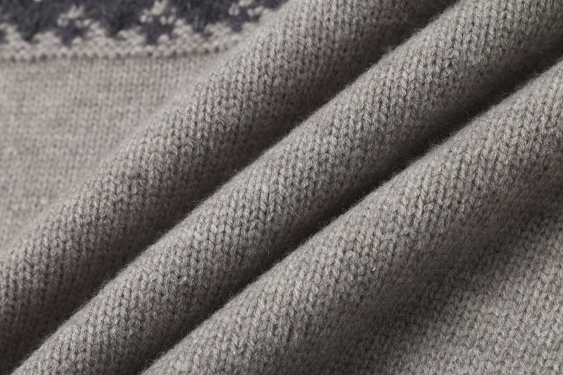 Fair Isle Jacquard Knitted Crew Neck Sweater – Vintage American Style