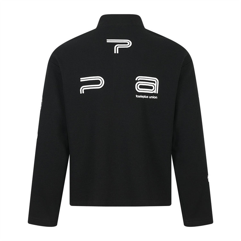 Taeleplus Union Racing Graphic Half-Zip Mock Neck Long Sleeve Sweatshirt