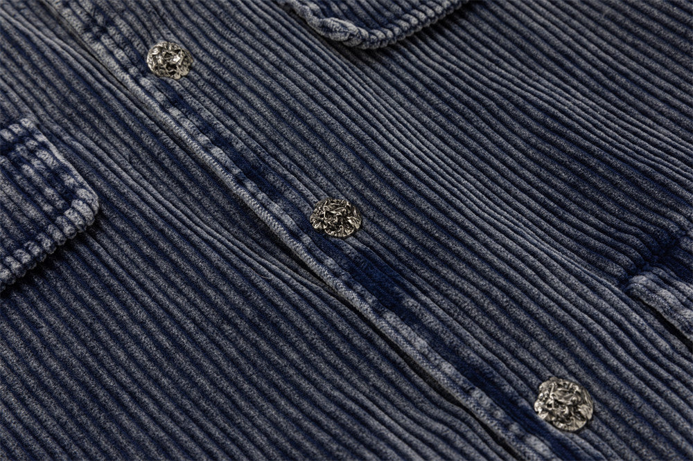 Corduroy Bomber Jacket – Men's Vintage Washed Multi-Pocket Workwear Coat