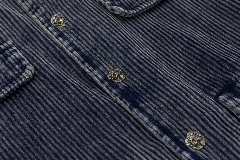 Corduroy Bomber Jacket – Men's Vintage Washed Multi-Pocket Workwear Coat