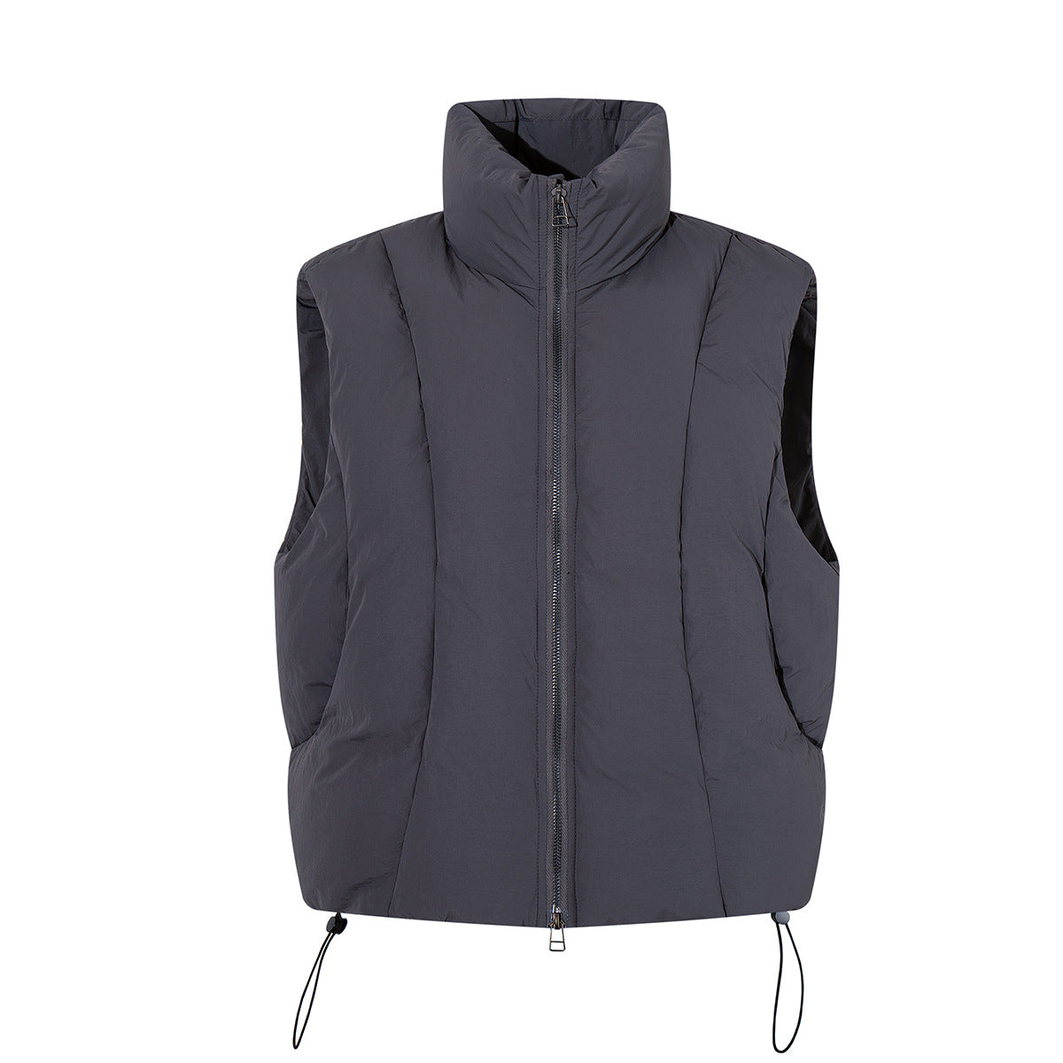 Padded Puffer Vest Stand Collar Zip-Up Sleeveless Jacket