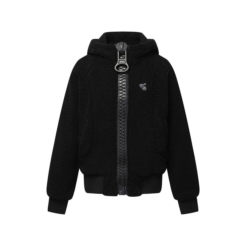 Veste à capuche zippée en polaire sherpa avec zip oversize