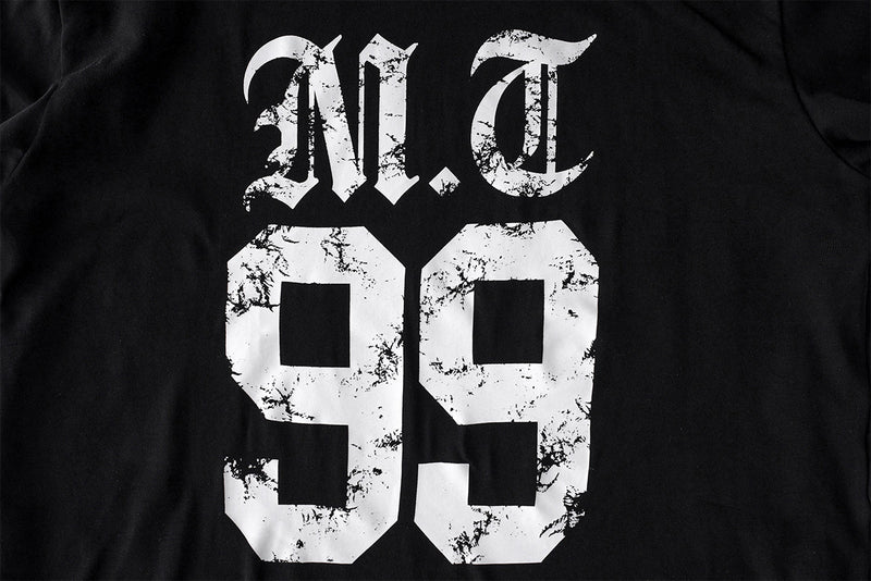 ロングスリーブグラフィックTシャツ｜MT 99 オールドイングリッシュプリント ブラック クルーネック