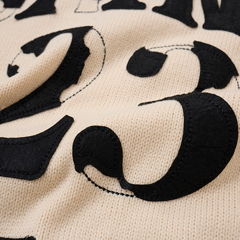 Pull oversize à col rond en maille destroy Saint 23 – Sweat streetwear