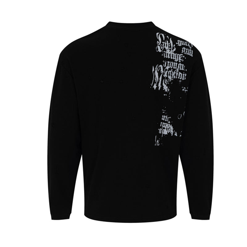 Camiseta de Manga Larga y Cuello Redondo con Gráfico Normal Woodlise