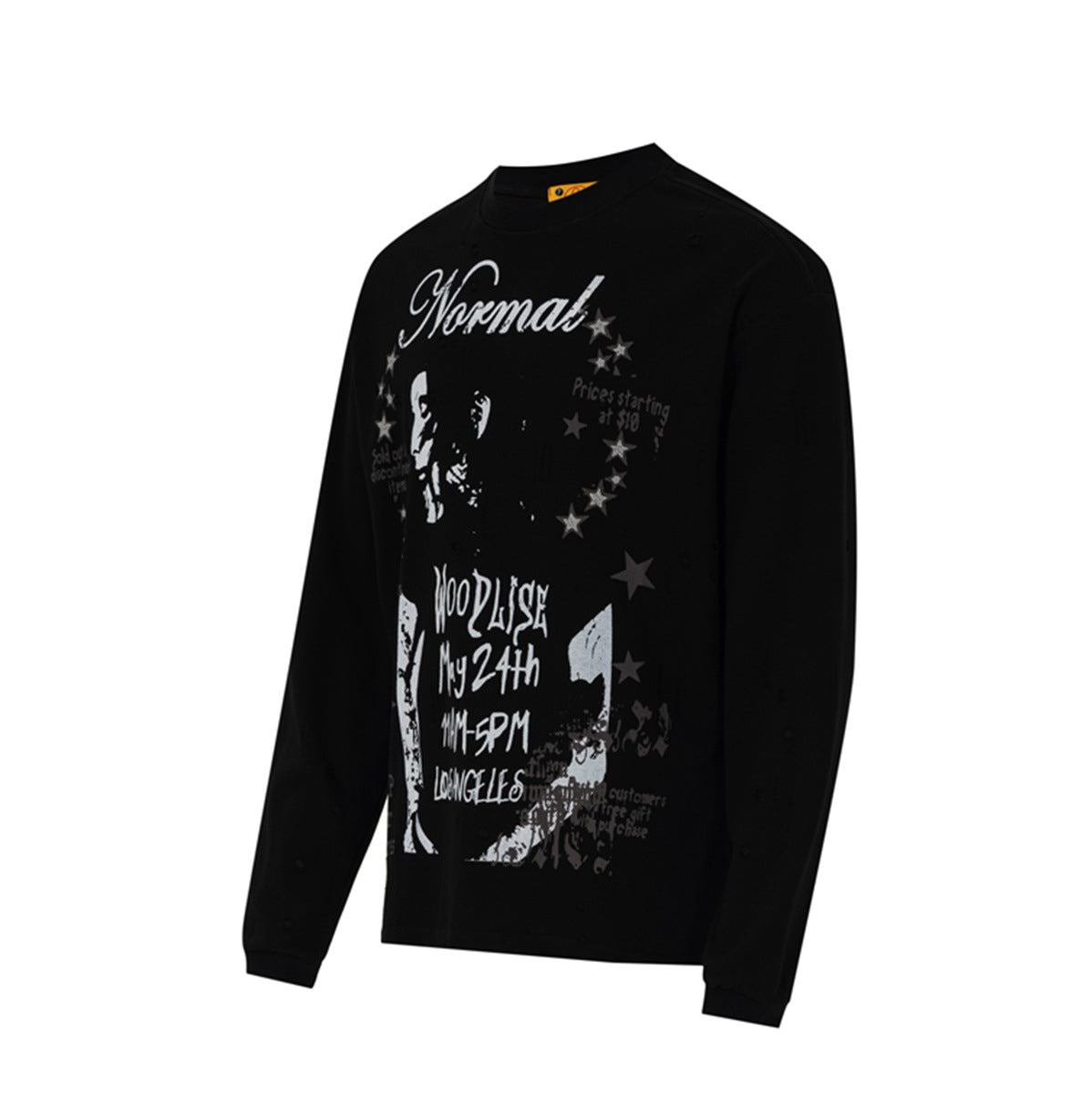 Camiseta de Manga Larga y Cuello Redondo con Gráfico Normal Woodlise