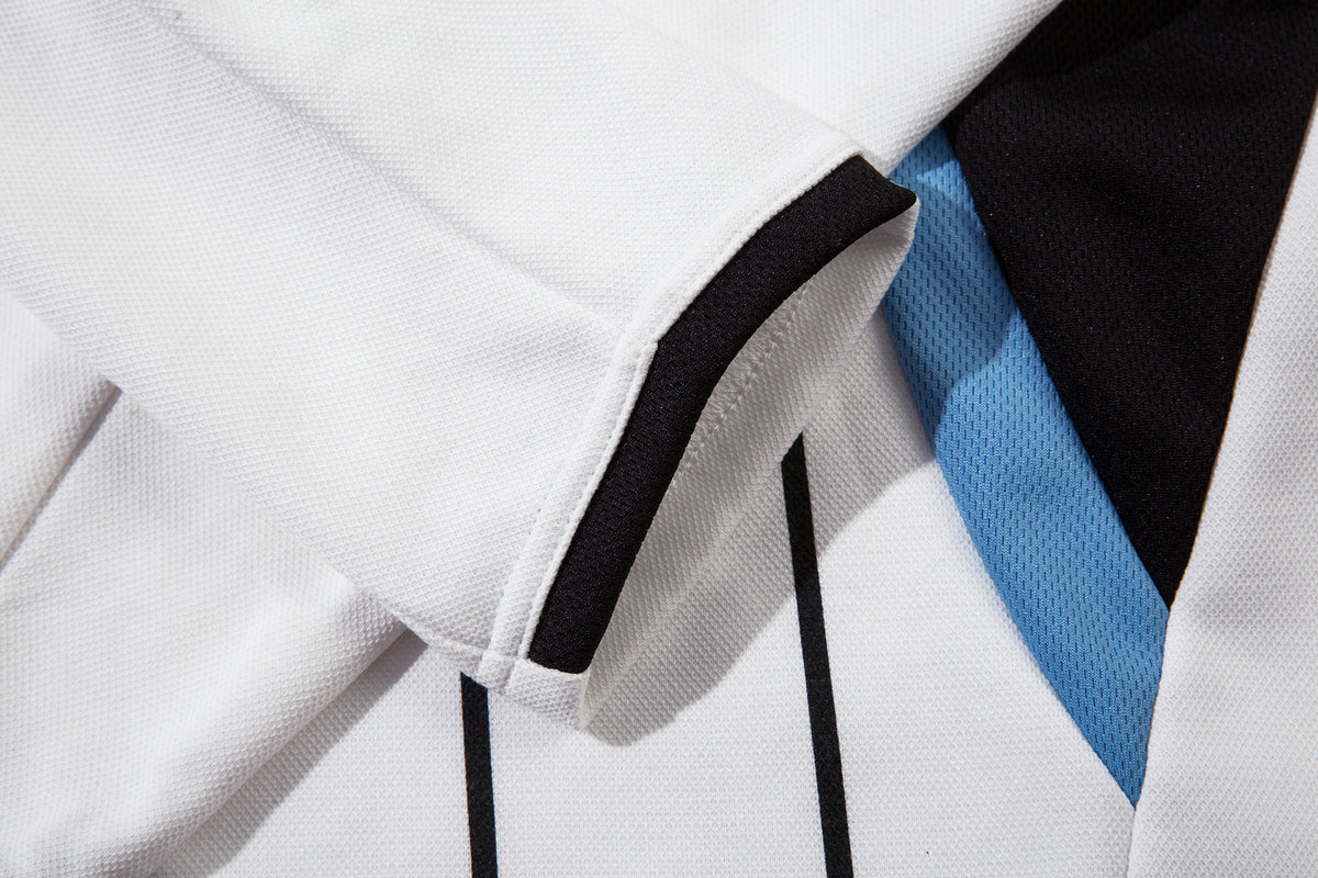 Long Sleeve Athletic Shirt Retro Soccer Jersey – Oversized Pinstripe Football