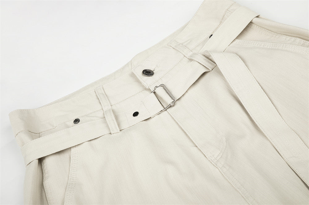 Wide-Leg Trousers Men – Loose Fit Belted Pants with High-Street Design