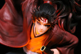 Close-up of the Tsugikuni Yoriichi Demon Slayer Figure, a 29cm premium PVC statue with flame effects, featuring the character&