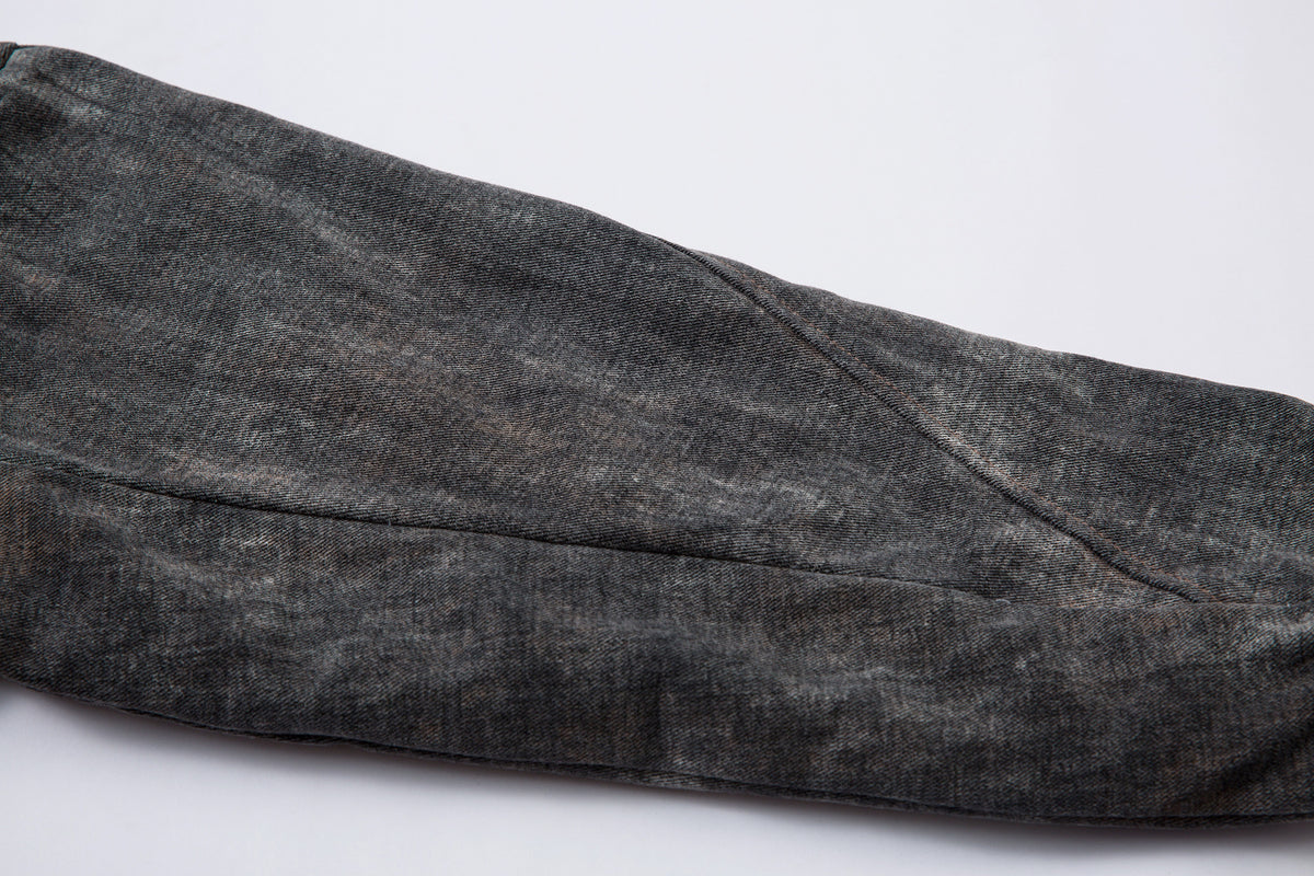 Washed Denim Bomber Jacket with Faux Fur Hood – Vintage American Style