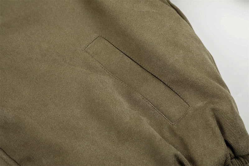 Veste homme doublée sherpa, bomber à col en fourrure avec écusson croix et détails à boucle