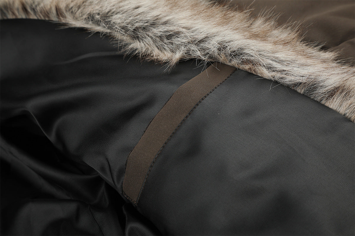 Faux Fur Collar Padded Bomber Jacket – Quilted Puffer Flight Coat