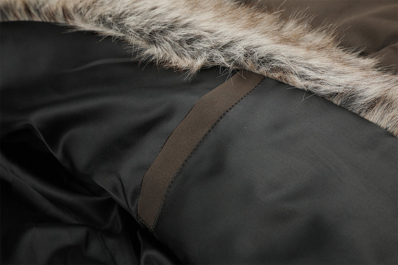 Faux Fur Collar Padded Bomber Jacket – Quilted Puffer Flight Coat