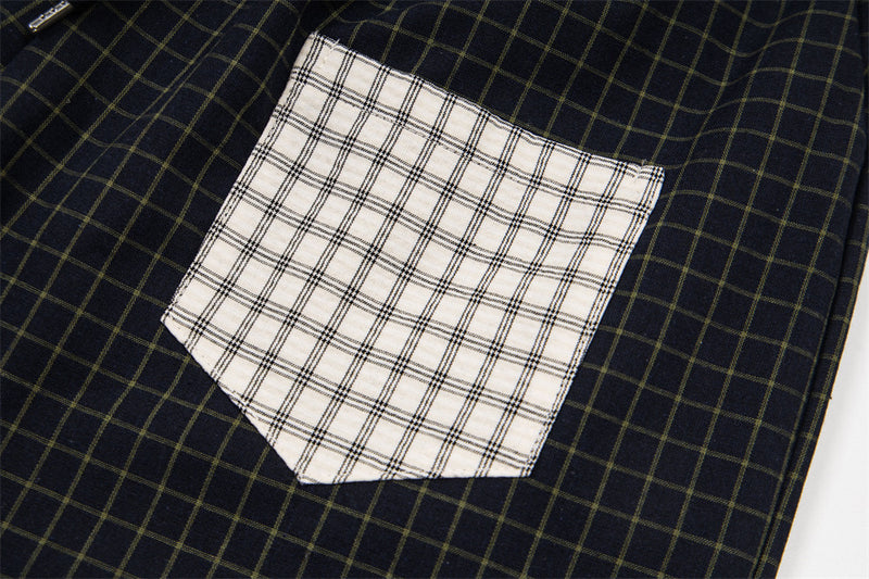 Contrast Pocket Plaid Wide-Leg Pants – Relaxed Fit Streetwear Trousers