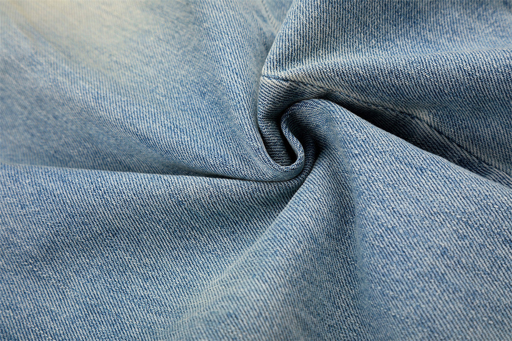 Barrel Leg Jeans Vintage Washed Wide-Leg Denim Pants with Pocket Detail