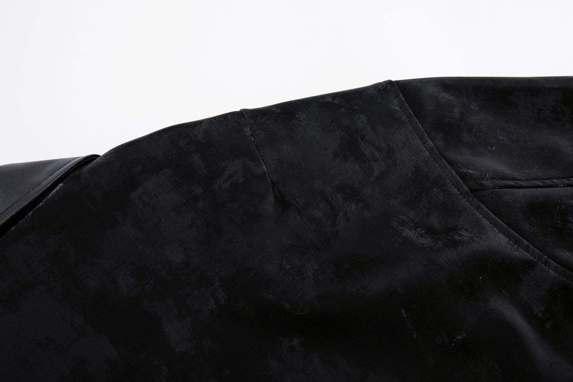 Velvet Detroit Jacket with Leather Collar & Silver Military Buttons
