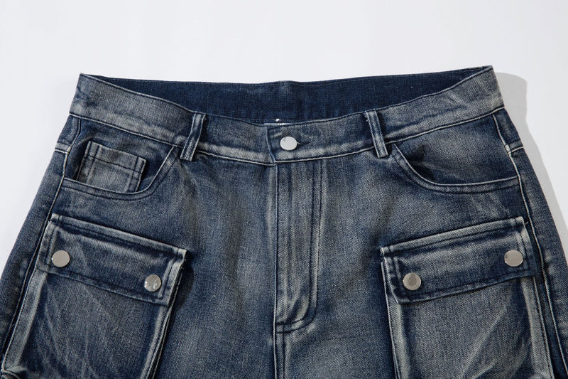 Wide-Leg Cargo Jeans with Barbed Wire Embroidery – Baggy Streetwear Denim