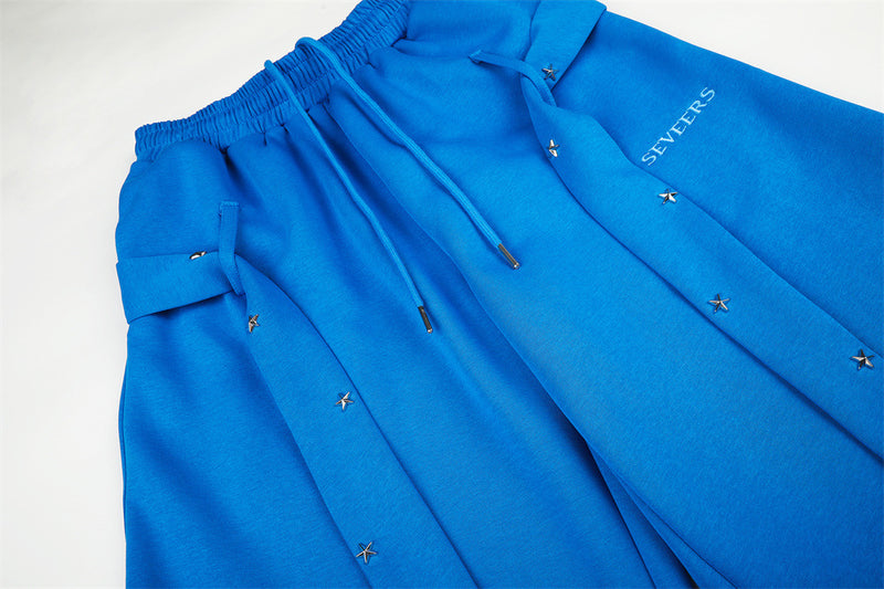 Star Studded Belt Wide Leg Sweatpants – Oversized High Street Baggy Trousers