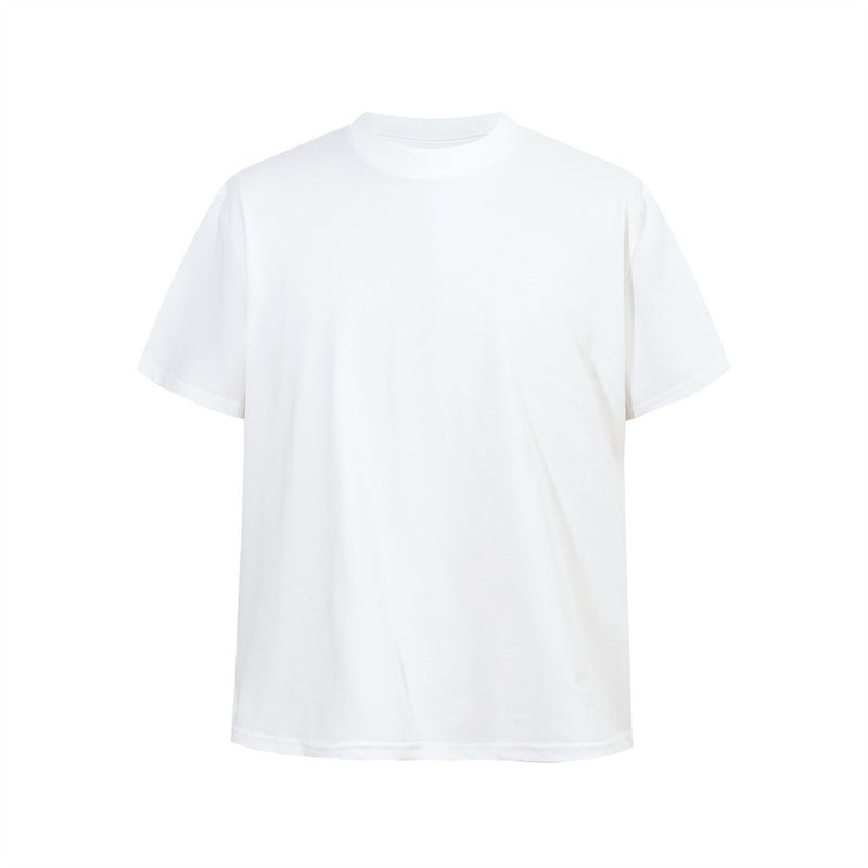 Camiseta de hombre de cuello redondo y manga corta – Camiseta lisa de corte relajado