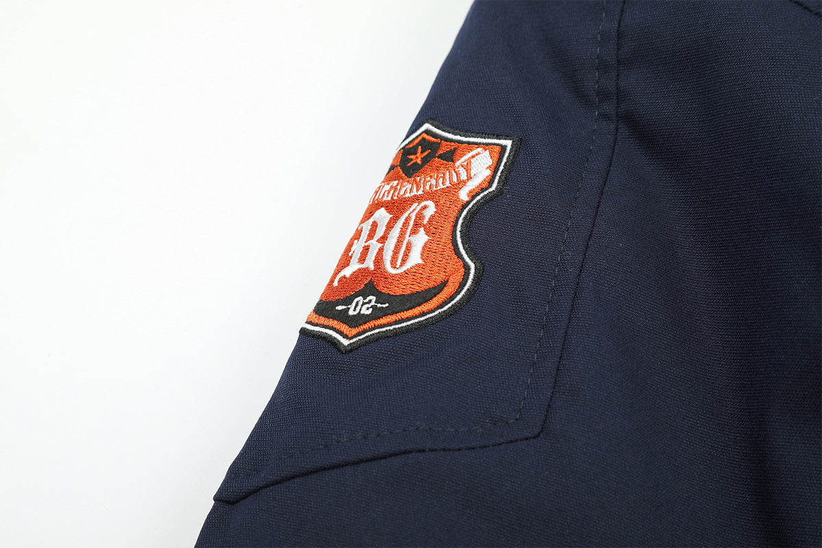 Chaqueta bomber acolchada para hombre con cuello de pelo sintético – Estilo universitario vintage americano