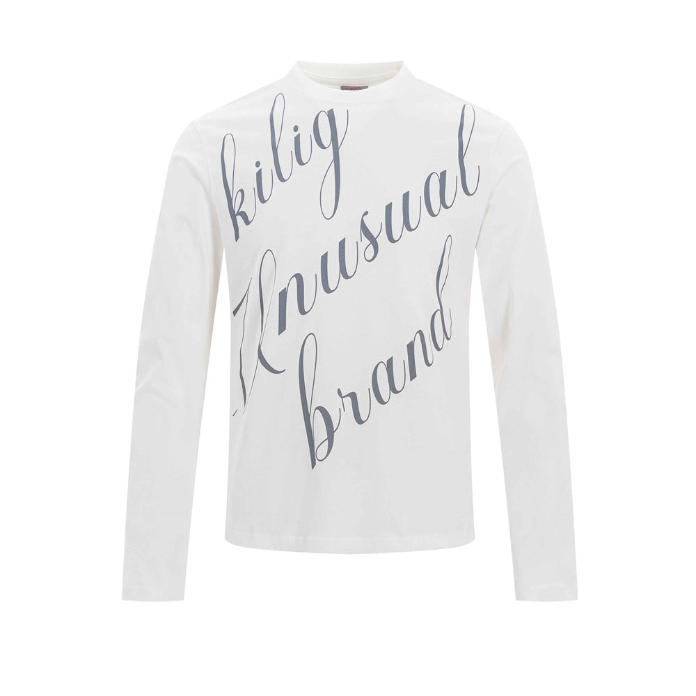Men's Long Sleeve Script Graphic T-Shirt – Relaxed Fit