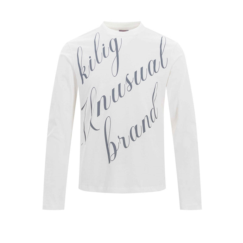 Men's Long Sleeve Script Graphic T-Shirt – Relaxed Fit