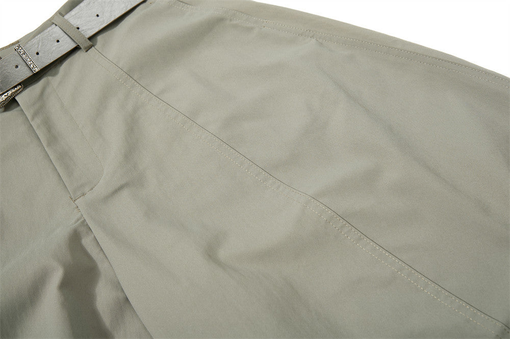 Wide-Leg Barrel Trousers with Belt – High-Waist Oversized Curved Pants