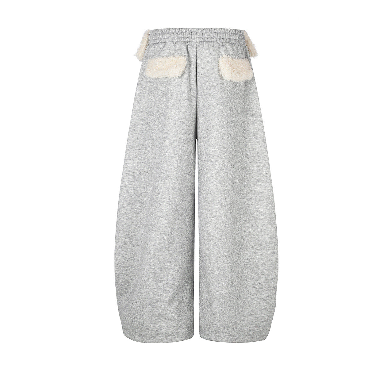 Pantalon de survêtement à jambes larges avec ceinture en sherpa et étoiles brodées
