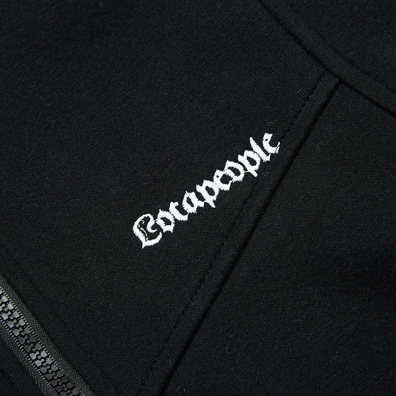 Men's Mock Neck Full-Zip Track Jacket with Crest Patch – Streetwear Fleece