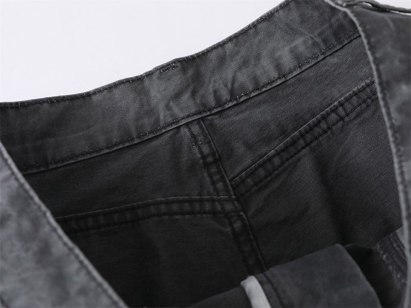 Wide-Leg Cargo Pants – Washed Vintage American Workwear with Oversized Pockets