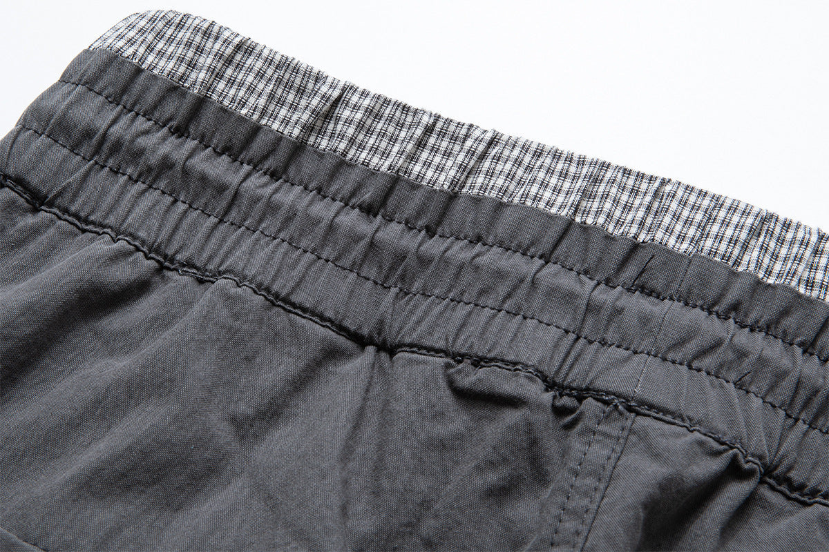 Wide-Leg Cargo Pants with Elastic Waist & Multi-Pocket Design