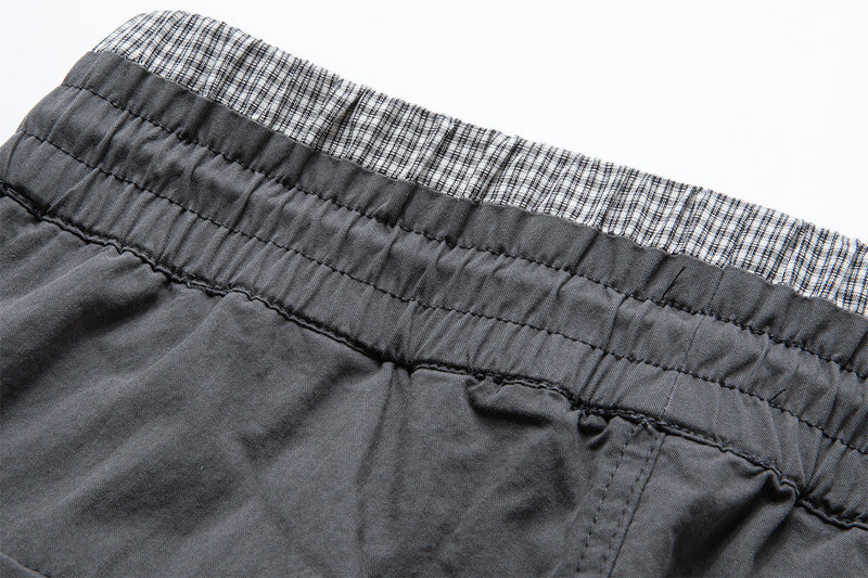 Wide-Leg Cargo Pants with Elastic Waist & Multi-Pocket Design