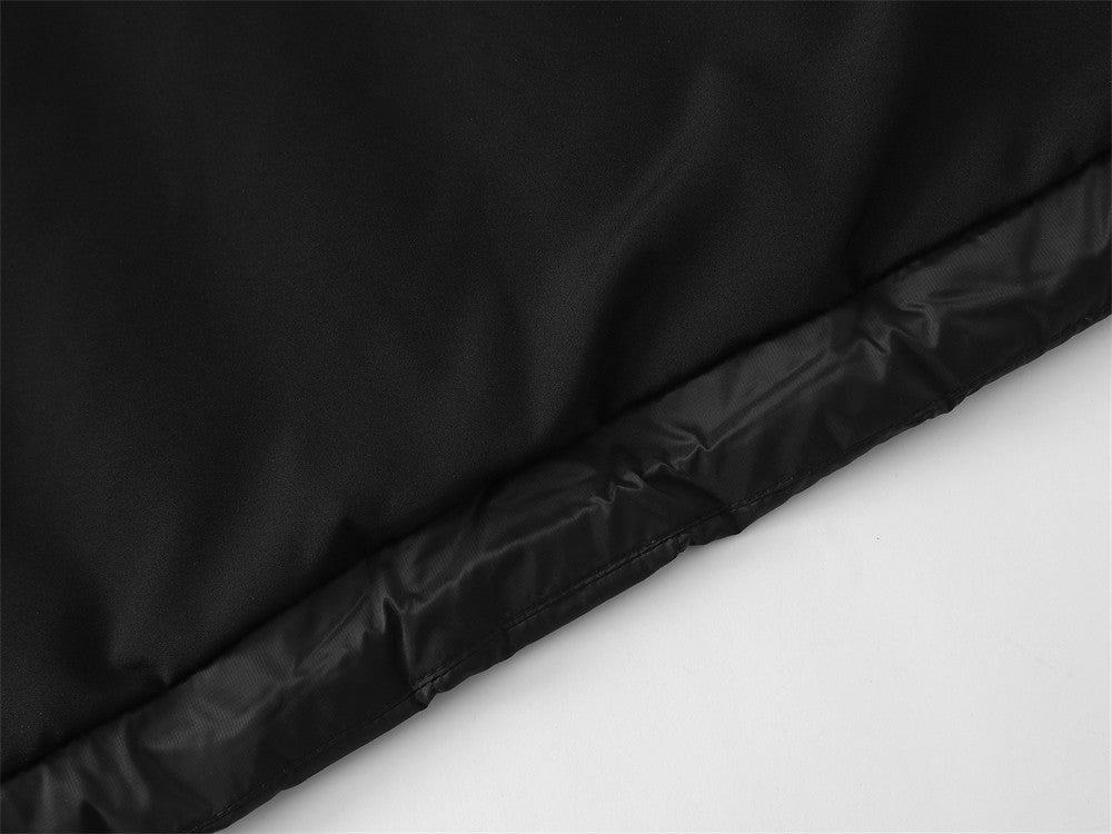 Schwarze Kapuzen-Pufferjacke für Herren – Gesteppter Wintermantel mit Daunenfüllung