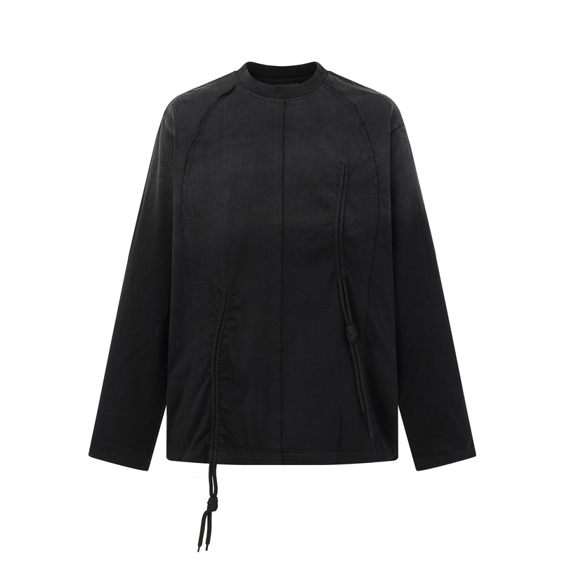 Langarm-Sweatshirt mit Farbverlauf, Washed-Finish und Tunnelzugsaum