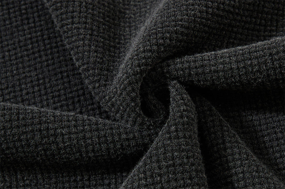 Men's Black Long Sleeve Shirt – Led Zeppelin Vintage Band Graphic Waffle Knit