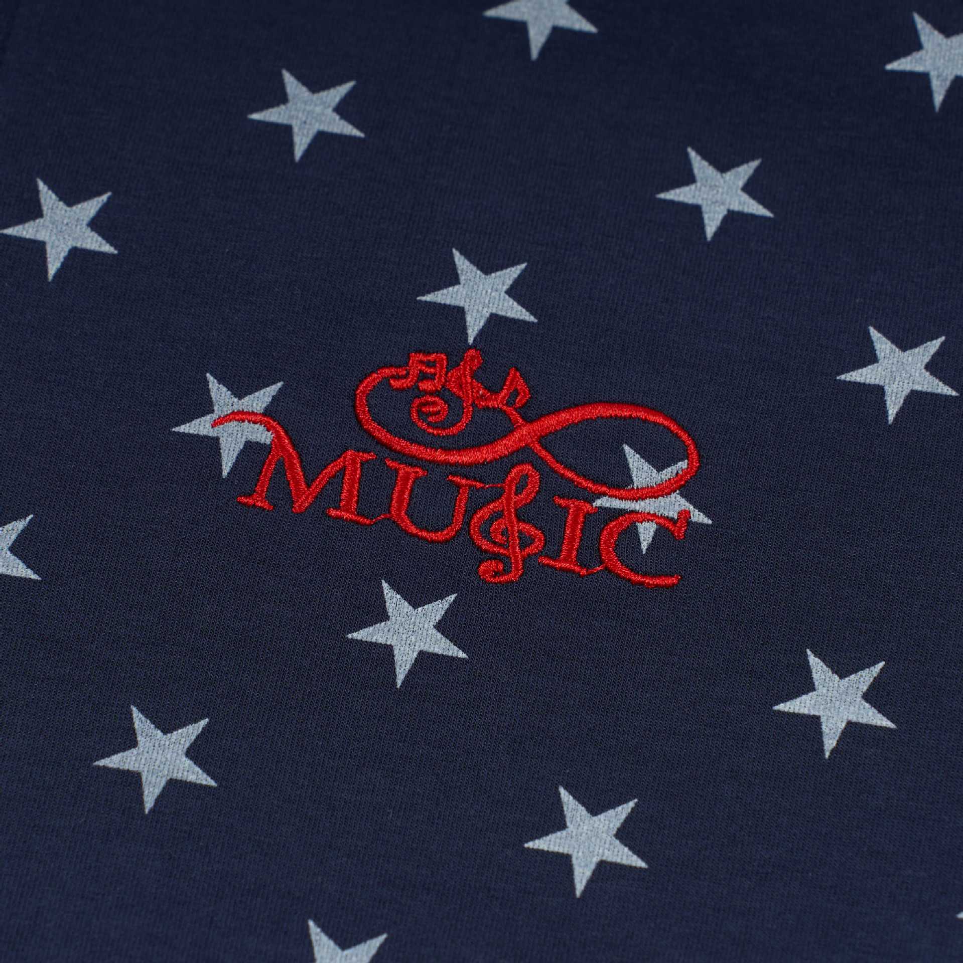 Chaqueta Deportiva con Estrellas – Cremallera Completa, Cuello Alto y Rayas Laterales