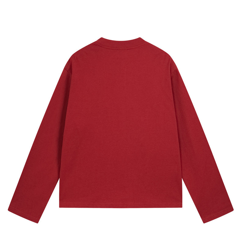 Long Sleeve Crew Neck Shirt – NTVG Letter Print Relaxed Fit