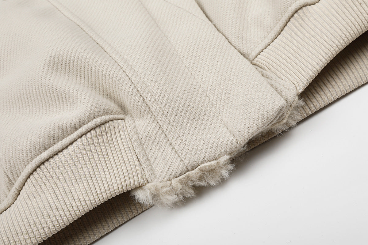 Men's Oversized Bomber Jacket with Sherpa Collar – Padded Winter Coat