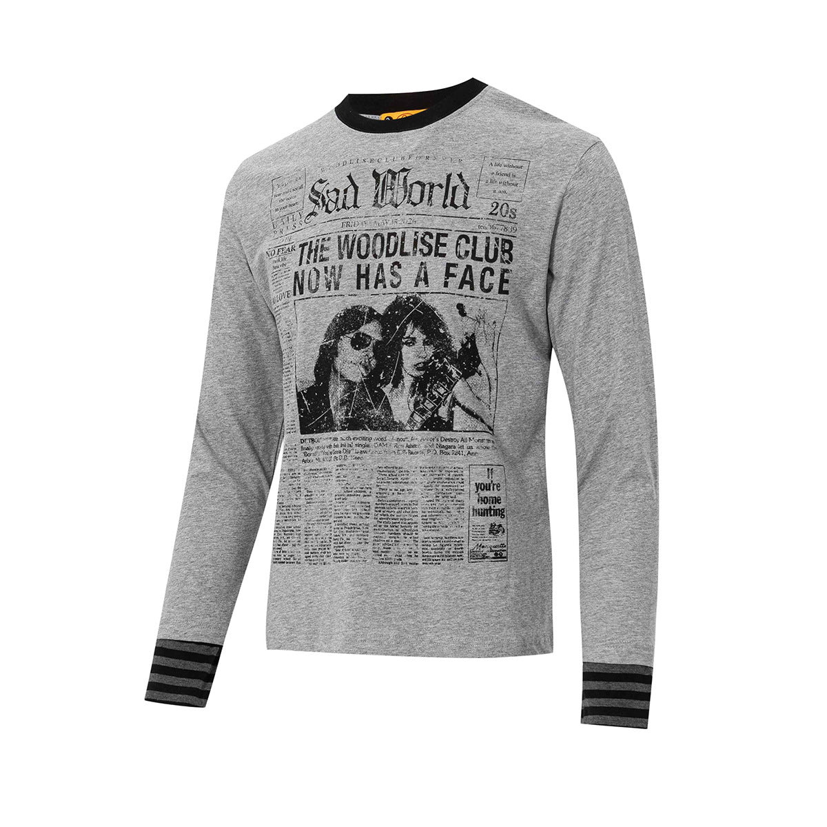 T-shirt à manches longues avec imprimé journal – Motif rock Sad World