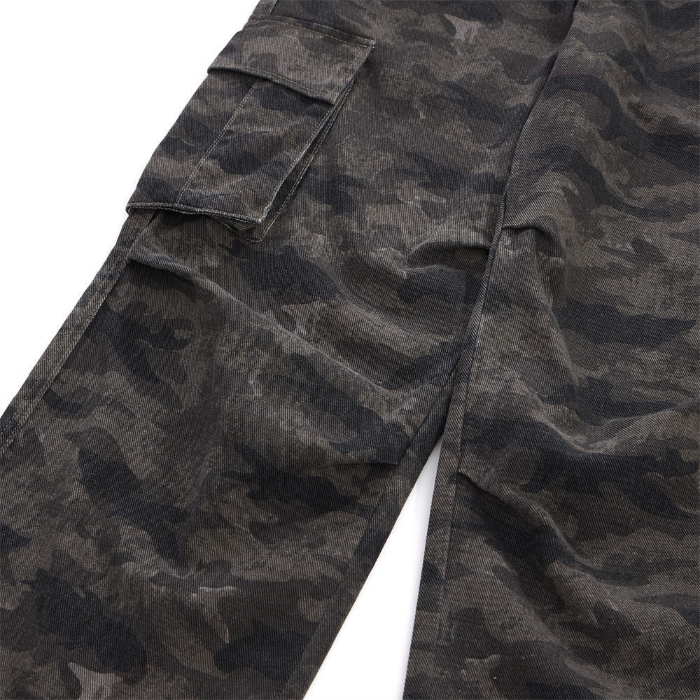 Cargohose für Herren – Loose Fit, weites Bein, Camouflage und Denim mit mehreren Taschen