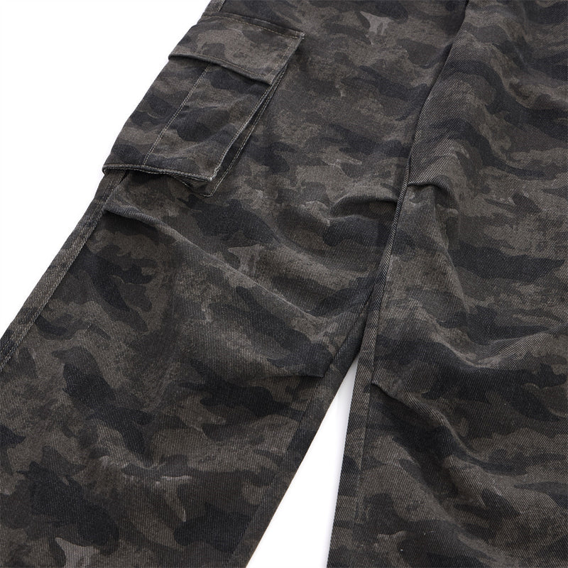 Cargohose für Herren – Loose Fit, weites Bein, Camouflage und Denim mit mehreren Taschen
