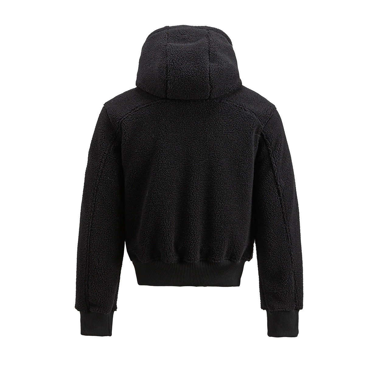 Sherpa Fleece Zip-Up Hoodie Jacket – Varsity Embroidered Teddy Coat