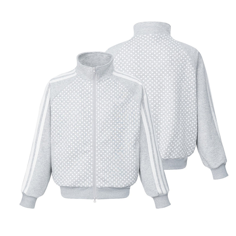Veste de survêtement zippée à col montant, pois et manches à bandes