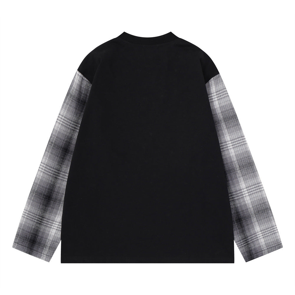 No Limits No Fears Karo-Langarmshirt – Oversized Graphic für Herren