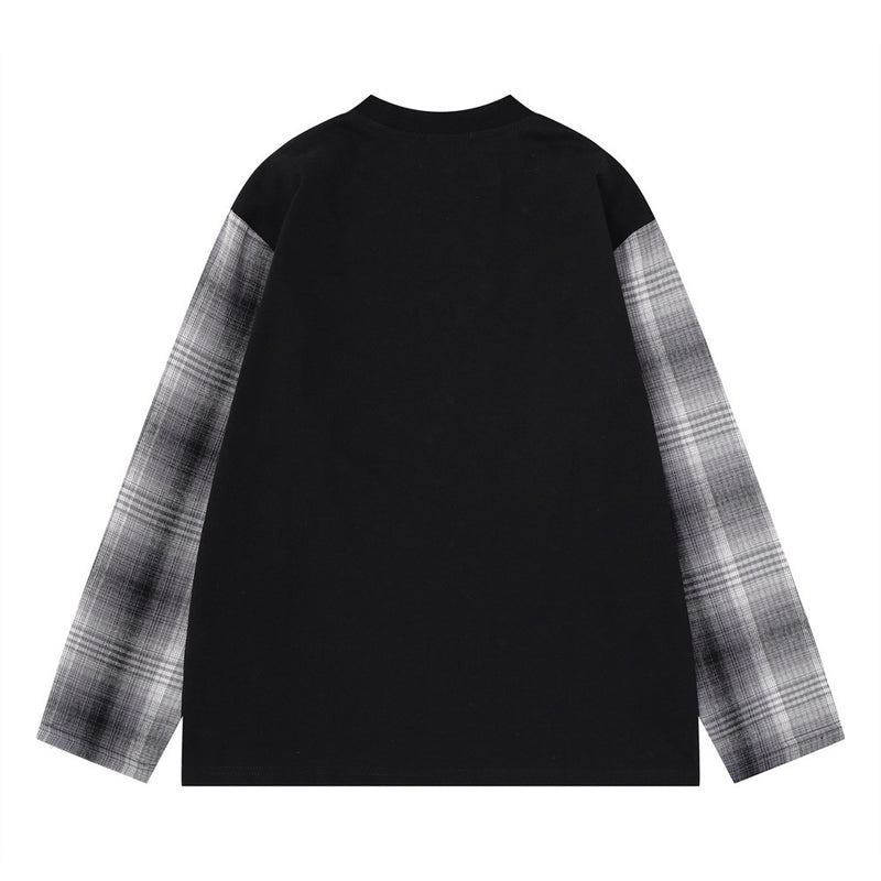 No Limits No Fears Karo-Langarmshirt – Oversized Graphic für Herren
