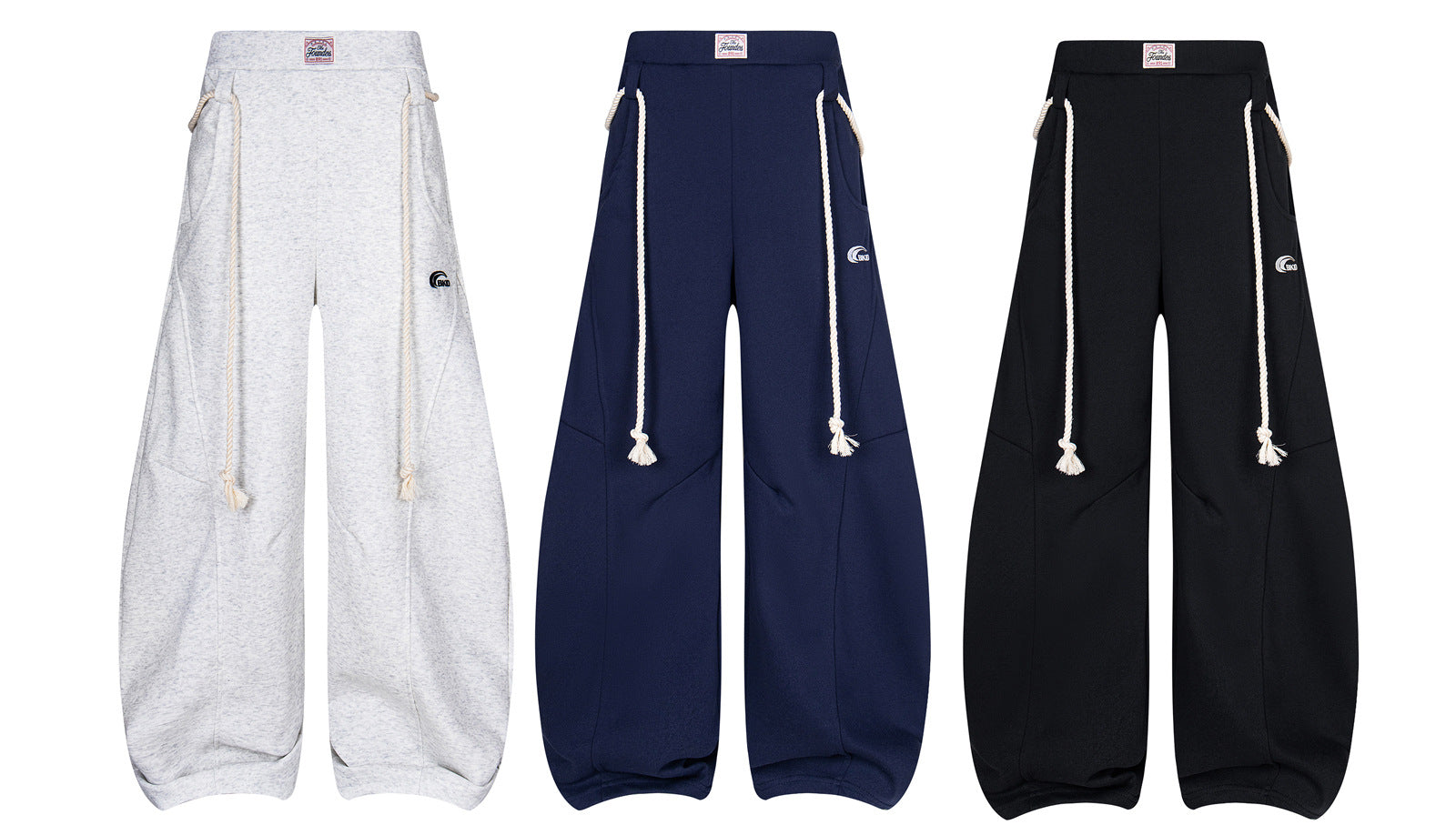 Wide-Leg Sweatpants with Rope Drawstring – Oversized Retro Streetwear Trousers
