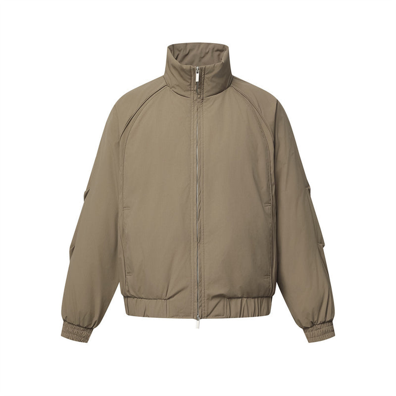 Herrenjacke mit Oversize-Stehkragen und Wattierung – Doppelreißverschluss