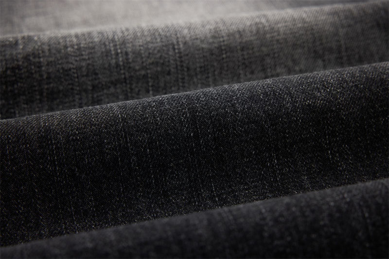 Wide-Leg Baggy Jeans – Washed Black Grey Vintage Straight-Cut Denim