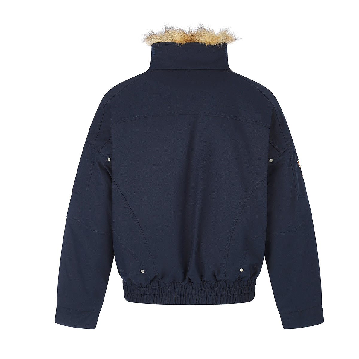 Chaqueta bomber acolchada para hombre con cuello de pelo sintético – Estilo universitario vintage americano